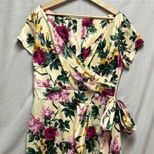 Pinup Couture Ava Wiggle Floral Midi Dress XL